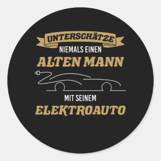 Elektroauto Elektro Auto Mobilist For E Mobility Classic Round Sticker