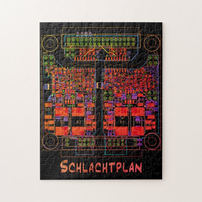 Elektrotechniker Puzzle Schaltplan Schlachtplan (Vertical)
