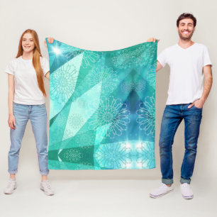 Elelegant blueArtistic mandala Fleece Blanket