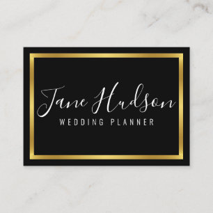 Elelgant Black Gold Minimalist Editable 3.5x2.5 Business Card