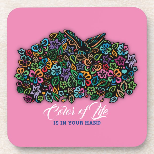 Elelgant Colour of Life Design Coaster (Front)