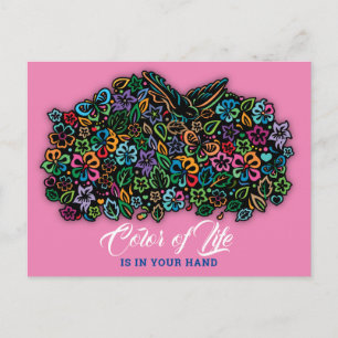 Elelgant Colour of Life Design Postcard