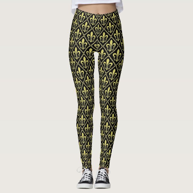 Elelgant Fleur de Lis Design Leggings (Devant)