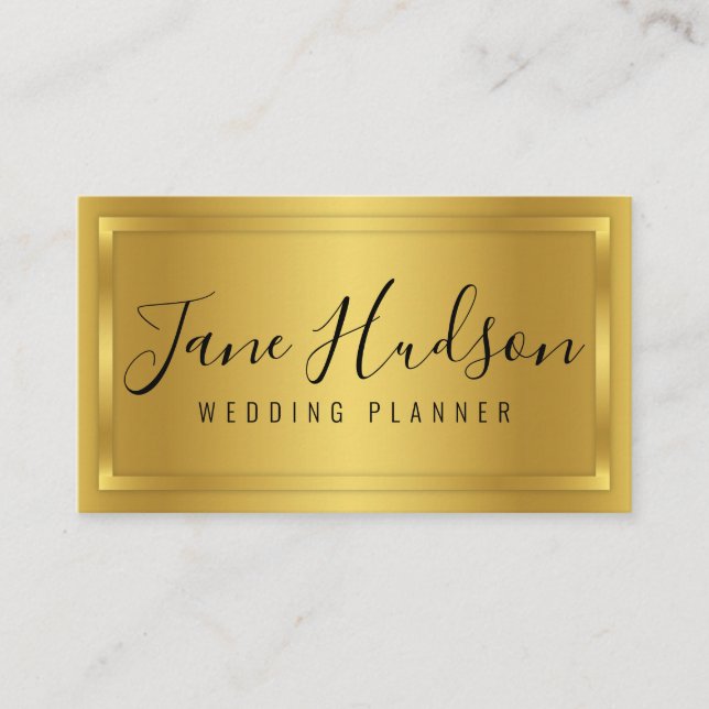 Elelgant Gold Simple Minimalist Editable Business Business Card (Front)