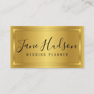 Elelgant Gold Simple Minimalist Editable Business Card