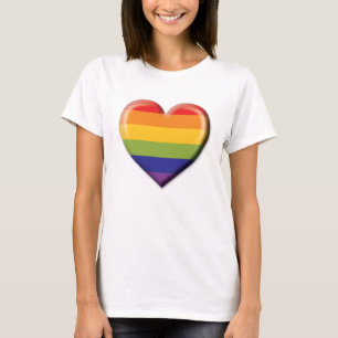 Elelgant Minimalist Rainbow Heart Design T-Shirt