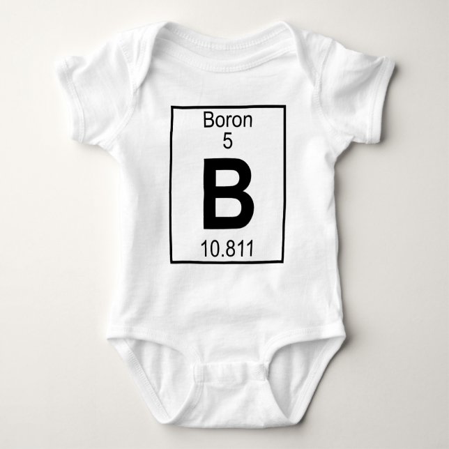 Element 005 - B - Boron (Full) Baby Bodysuit (Front)
