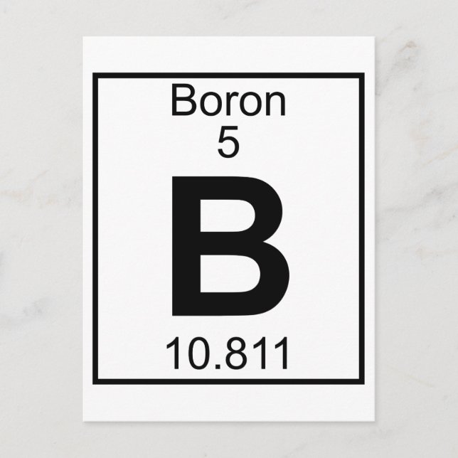 Element 005 - B - Boron (Full) Postcard (Front)