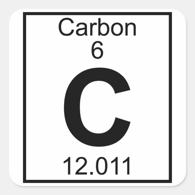 Element 006 - C - Carbon (Full) Square Sticker (Front)