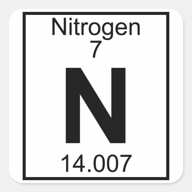 Element 007 - N - Nitrogen (Full) Square Sticker (Front)