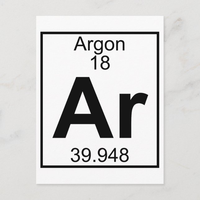 Element 018 - Ar - Argon (Full) Postcard (Front)