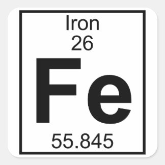 Element 026 - Fe - Iron (Full) Square Sticker