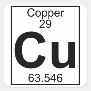 Element 029 - Cu - Copper (Full) Square Sticker