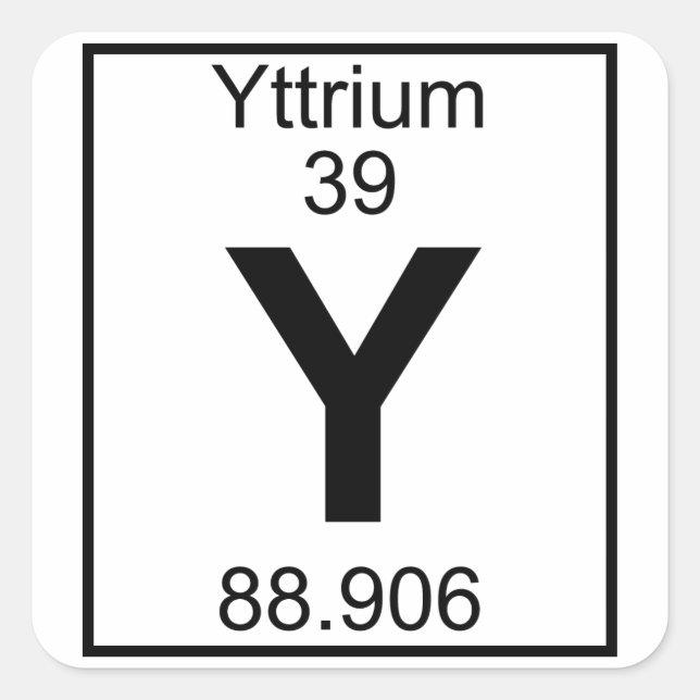Element 039 - Y - Yttrium (Full) Square Sticker (Front)