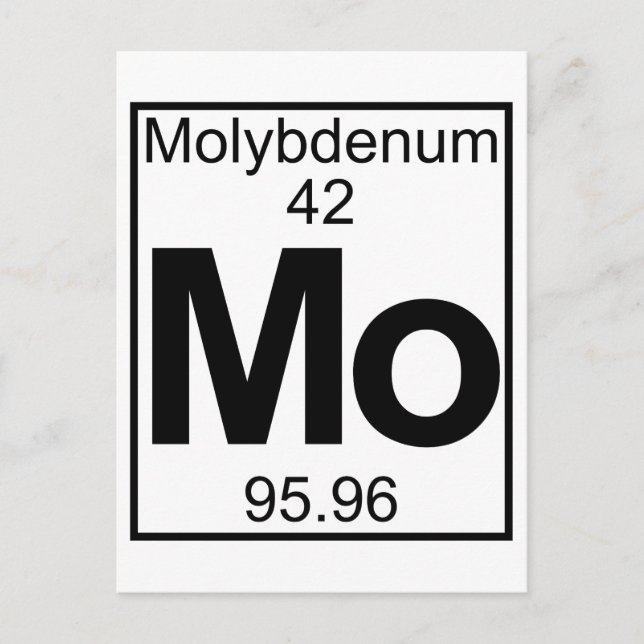 Element 042 - Mo - Molybdenum (Full) Postcard (Front)