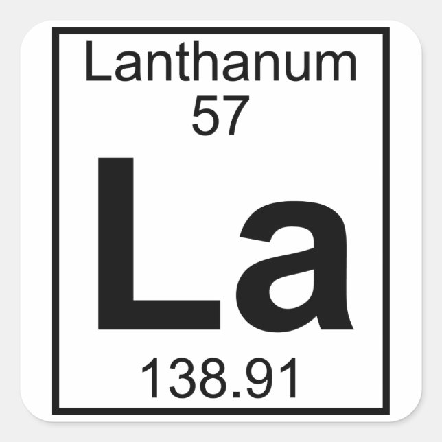 Element 057 - La - Lanthanum (Full) Square Sticker (Front)