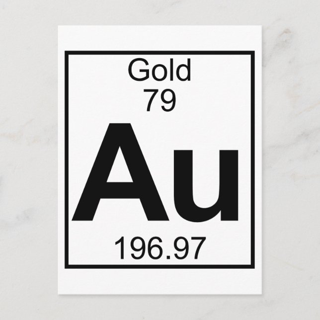 Element 079 - Au - Gold (Full) Postcard (Front)