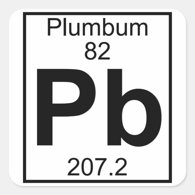 Element 082 - Pb - Plumbum (Full) Square Sticker (Front)