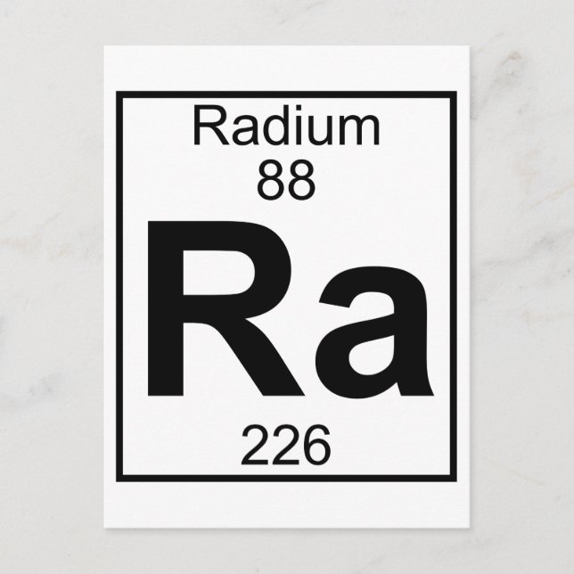 Element 088 - Ra - Radium (Full) Postcard (Front)