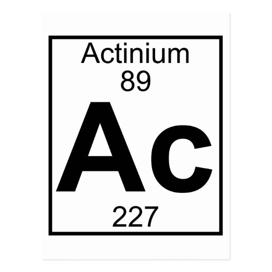 Element 089 Ac Actinium (Full) Postcard Zazzle.ca