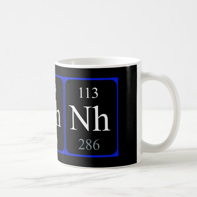 Élément 113 tasse - Noir nihonium (Droite)