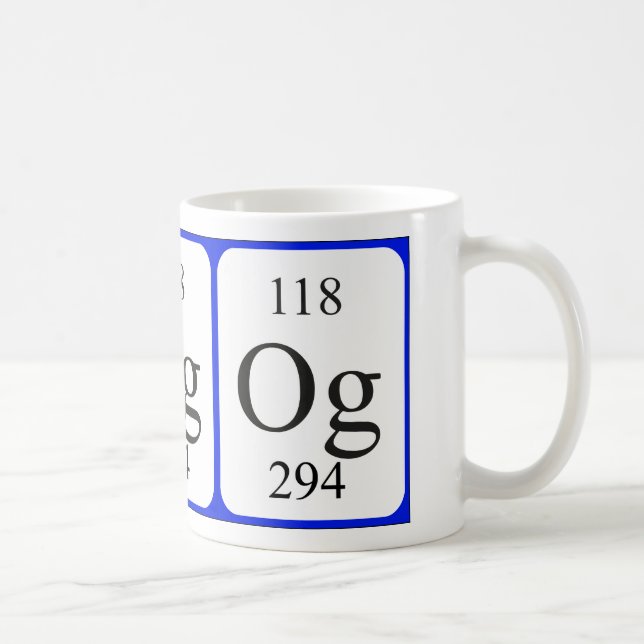 Element 118 white mug - Oganesson (Right)