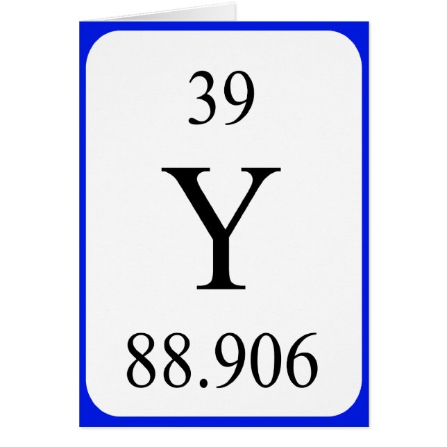 Element 39 card - Yttrium white (Front)