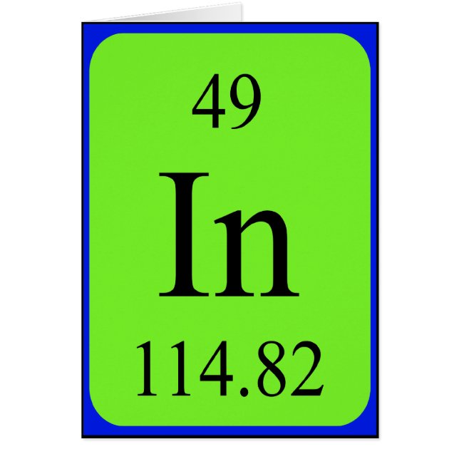 Element 49 card - Indium (Front)