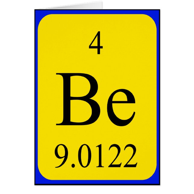 Element 4 card - Beryllium (Front)