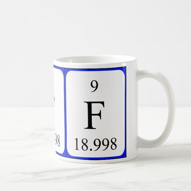 Element 9 white mug - Fluorine (Right)
