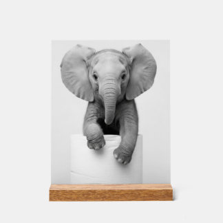 Élément de décoration toilettes éléphant bébé drôl
