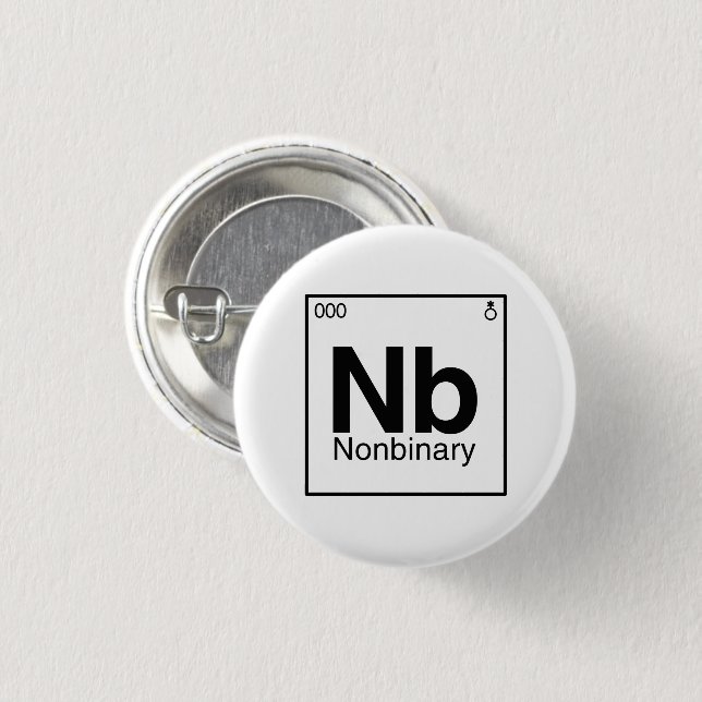 Element NB - Nonbinary Periodic Table 1 Inch Round Button (Front & Back)