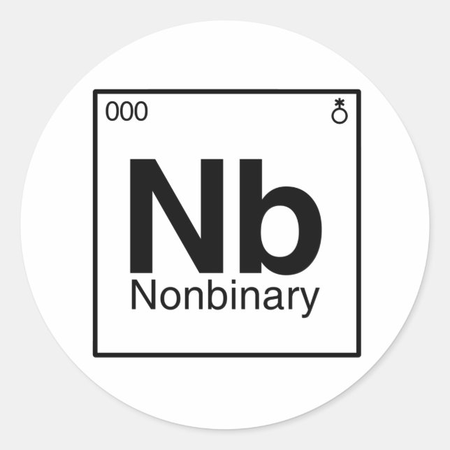 Element NB - Nonbinary Periodic Table Classic Round Sticker (Front)