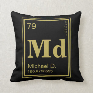 Element of You! Gold Element Custom Name Throw Pillow