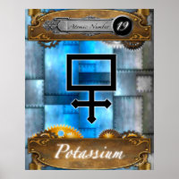 Élément périodique Potassium Atomique #19 Poster