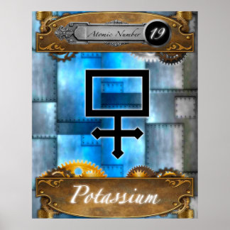 Élément périodique Potassium Atomique #19 Poster