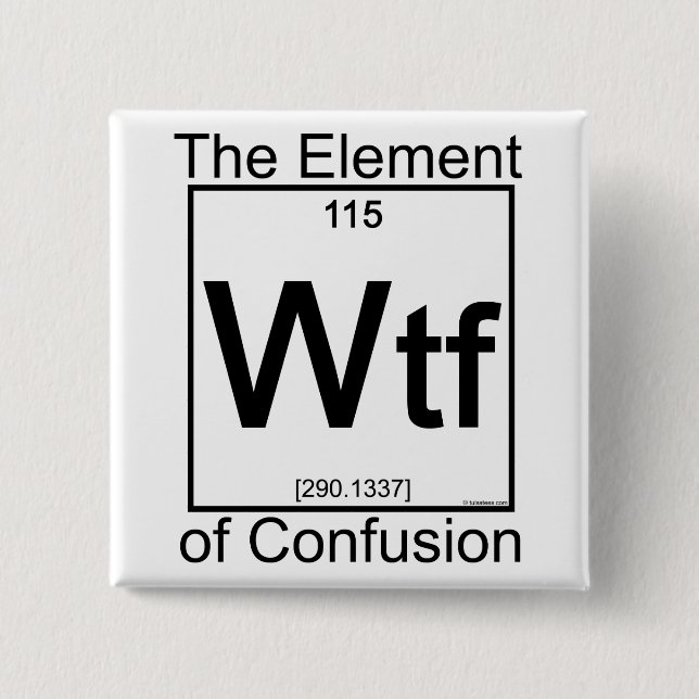 Element WTF 2 Inch Square Button (Front)