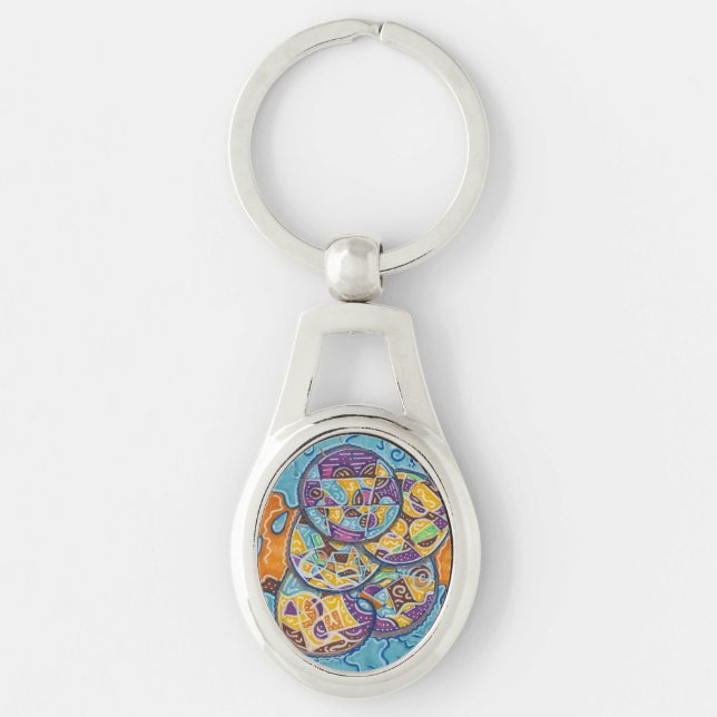 Elemental Abstract Surf Keychain (Front)