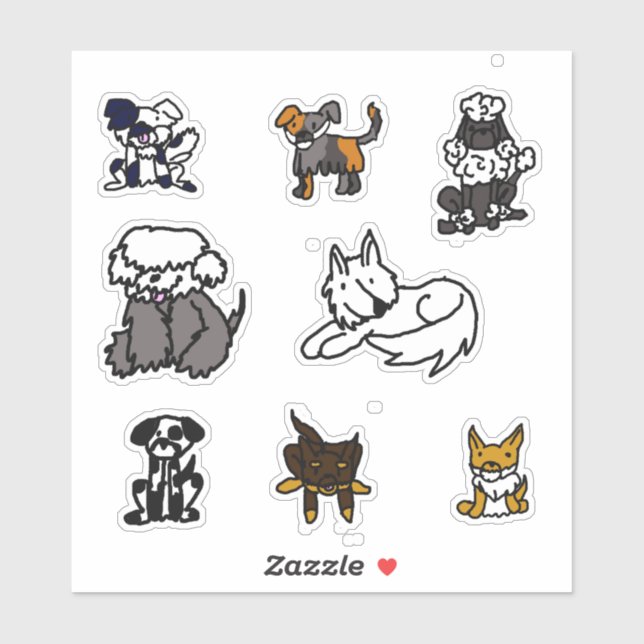 Elemental dogs stickers (Sheet)
