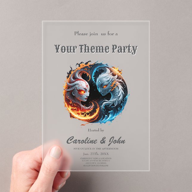 Elemental harmony, yin and yang of nature. acrylic invitations (Insitu (Handheld))