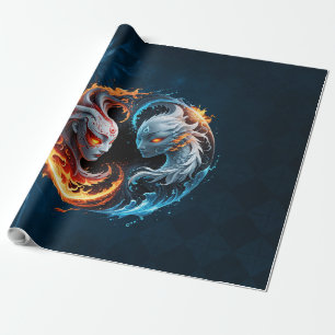 Elemental harmony, yin and yang of nature. wrapping paper