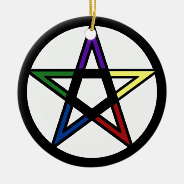 Elemental Pentacle Ceramic Ornament (Front)