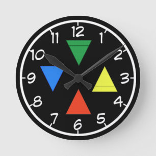 Elemental Pentacle Round Clock