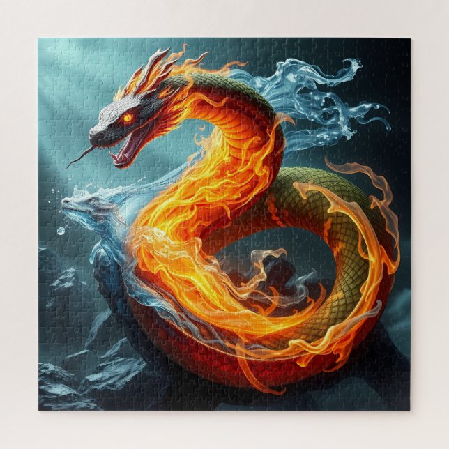 Elemental Snake: Fire & Water Puzzle  (Vertical)