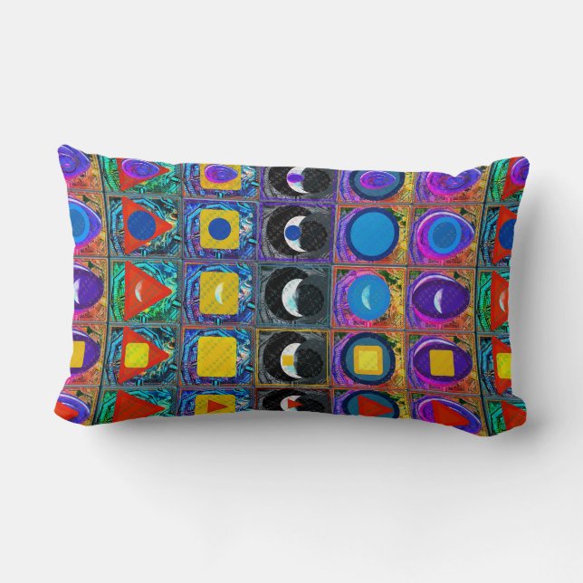 Elemental Symbols Pattern Meditation Aid Tattva Lumbar Pillow (Back)