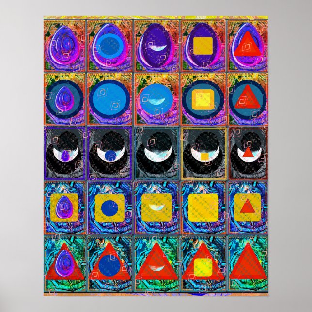 Elemental Symbols Pattern Meditation Aid Tattva Poster (Front)