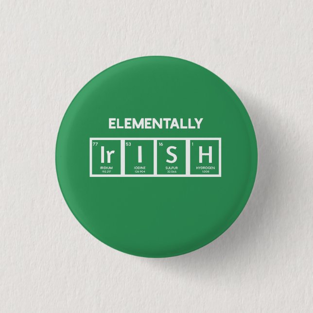 Elementally Irish St. Patrick's Day 1 Inch Round Button (Front)
