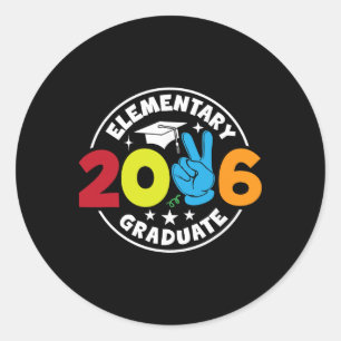 Elementary 2026 Graduate School Senior Year Gradua Classic Round Sticker