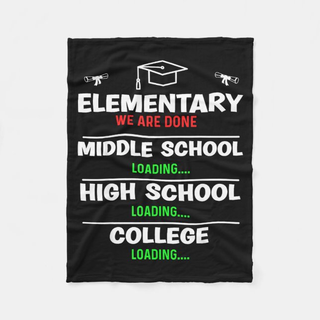 Elementary graduation class 2024 5th 6th grade fleece blanket (Front)