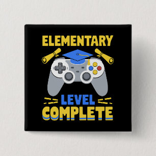Elementary Level Complete Gaming Gamer Graduation 2 Inch Square Button